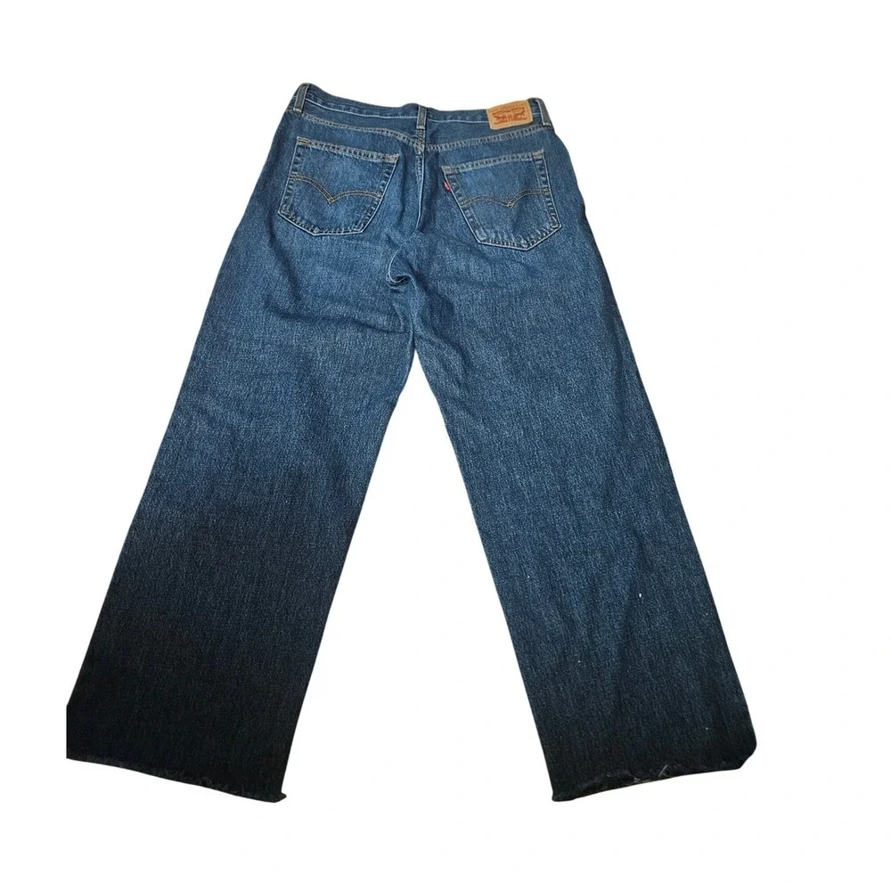 Levi's '94 Baggy Jeans Medium Wash Frayed Hem Straight Leg Women's Size 30